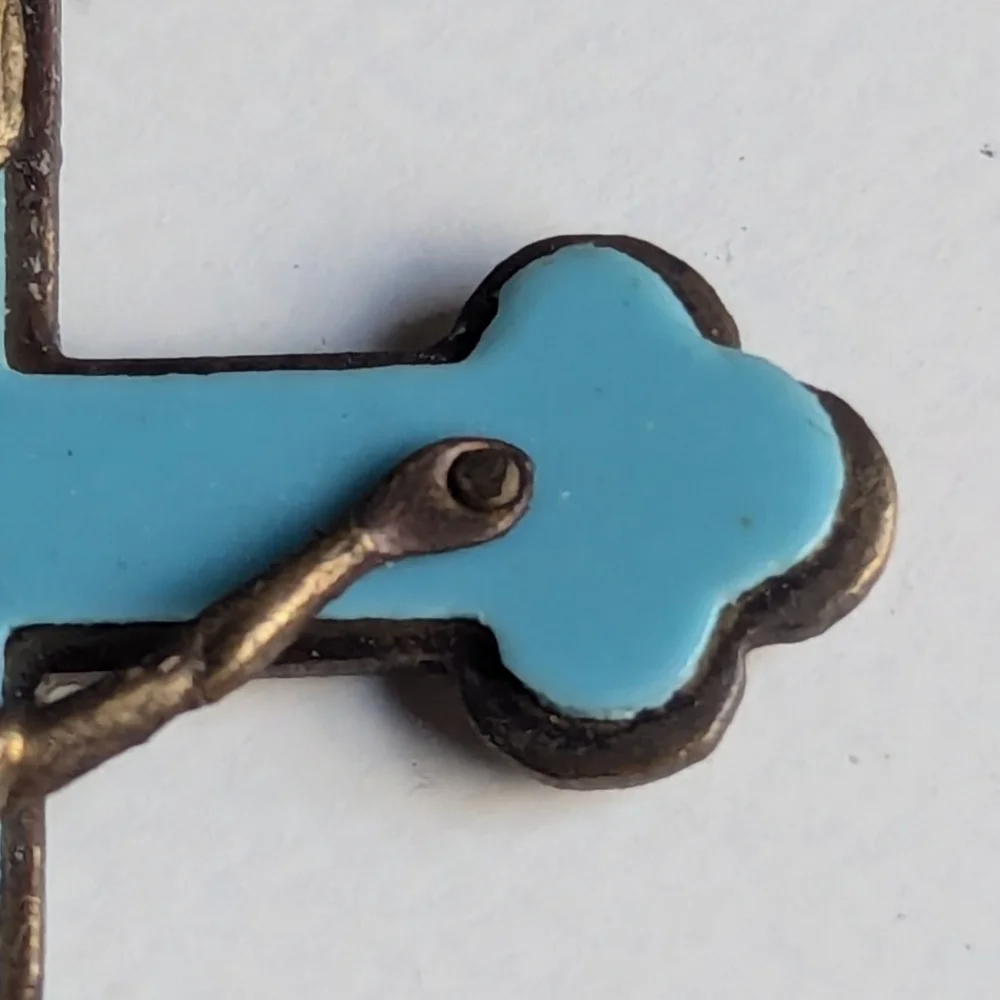 Antique crucifix Jesus on the cross necklace pendant charm, early 1900s - Picture 9 of 14